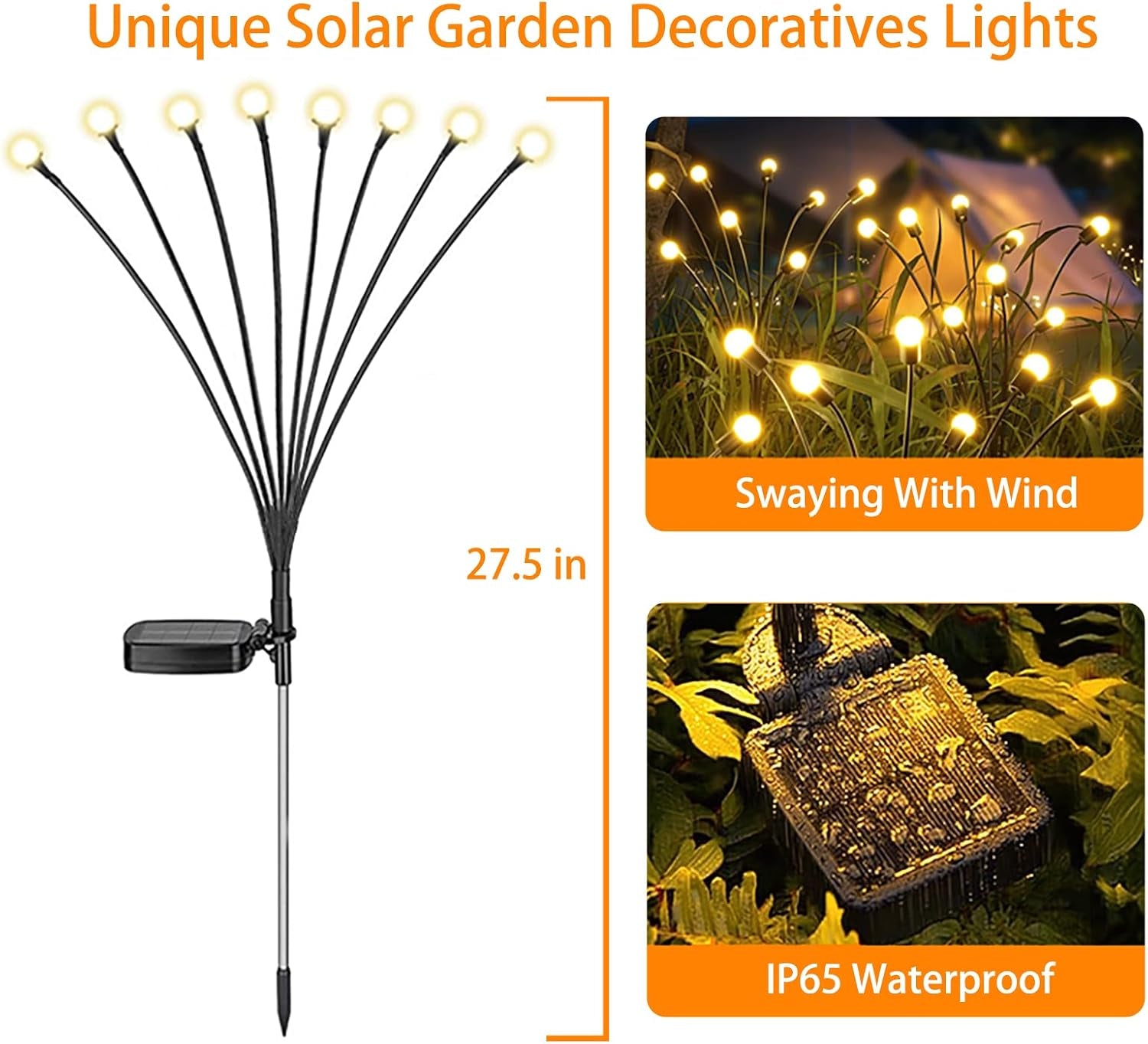 4 Packs Solar Garden Lights Outdoor Waterproof(32 Leds), Firefly Swaying Light for Yard Patio Pathway Lawn Decor, Unique Gardening Gifts for Holiday Christmas Decoration