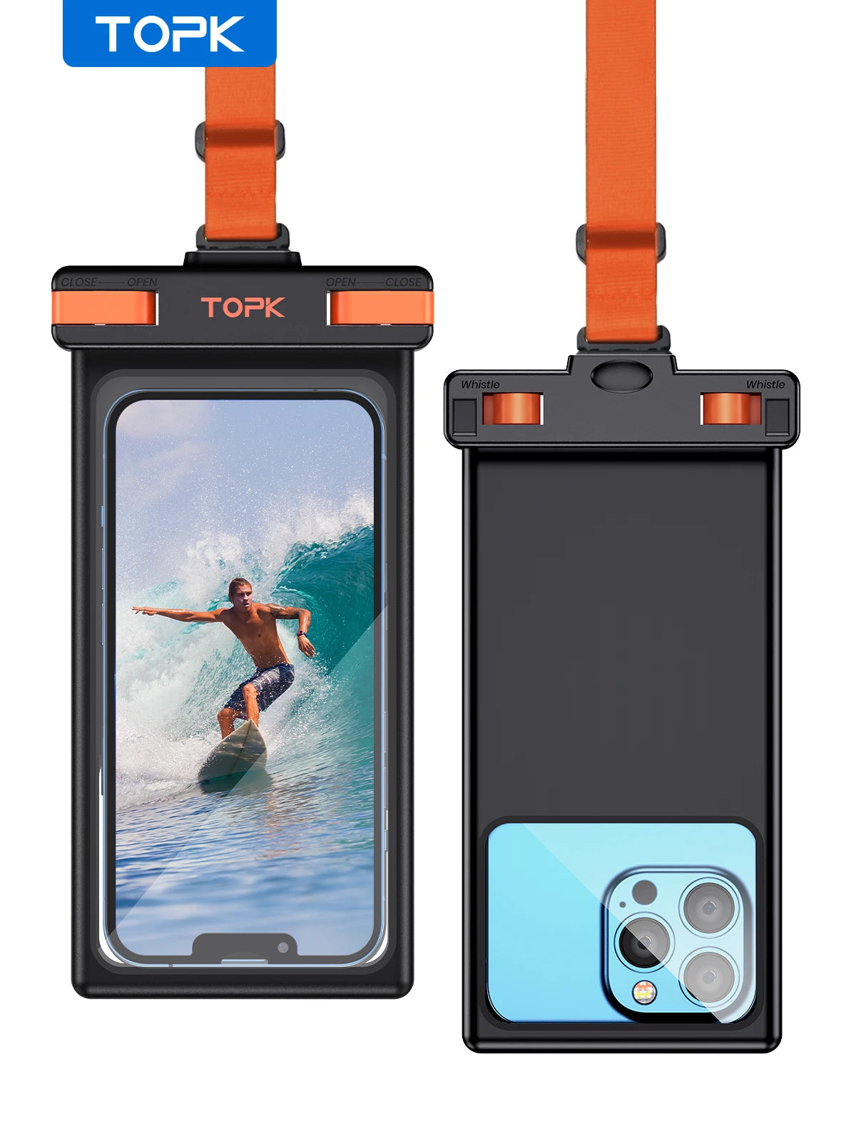 IPX8 Waterproof Phone Case with Underwater Touchscreen Capability, Compatible with Mobile Phones Up to 7.0 Inches