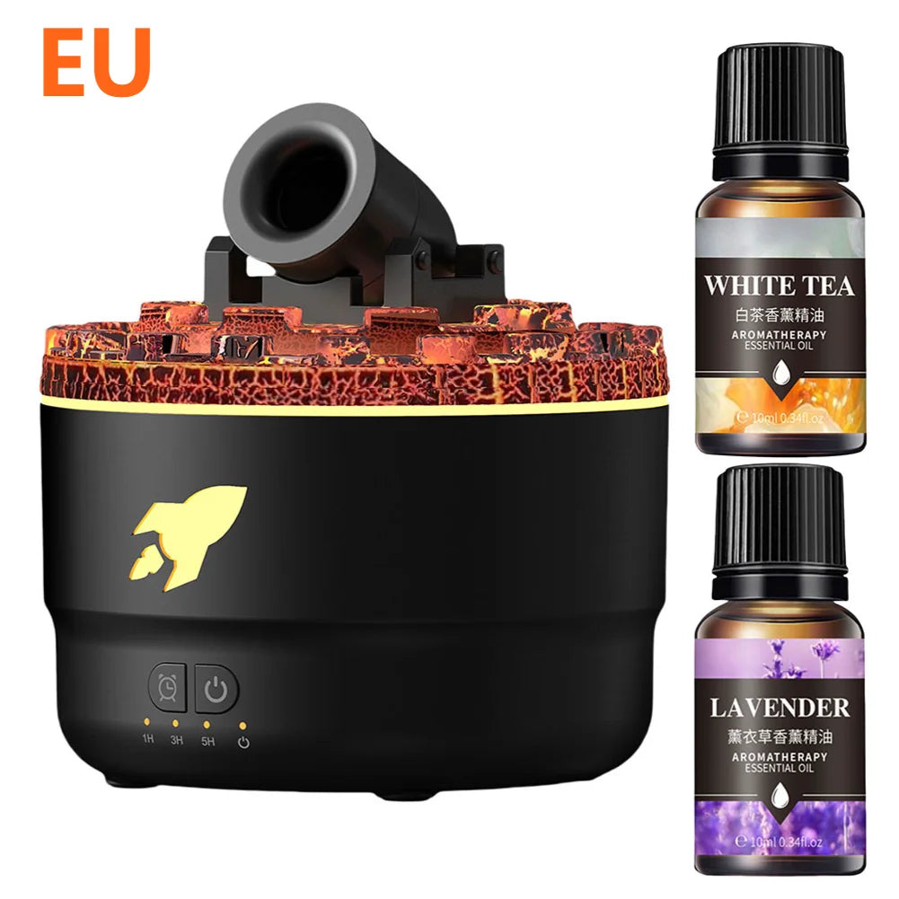 Volcanic Air Aroma Humidifier Essential Oil Diffuser Cannon Blast Aroma Humidifier Aromatherapy Diffusers with Colorful Lights