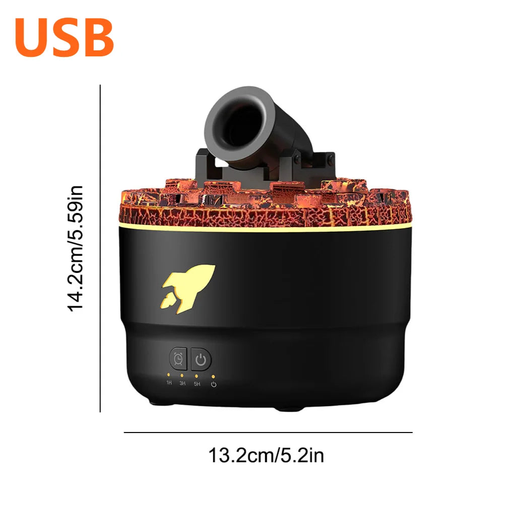 Volcanic Air Aroma Humidifier Essential Oil Diffuser Cannon Blast Aroma Humidifier Aromatherapy Diffusers with Colorful Lights