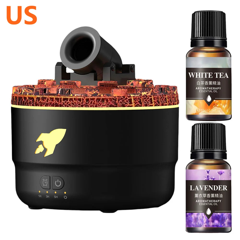 Volcanic Air Aroma Humidifier Essential Oil Diffuser Cannon Blast Aroma Humidifier Aromatherapy Diffusers with Colorful Lights